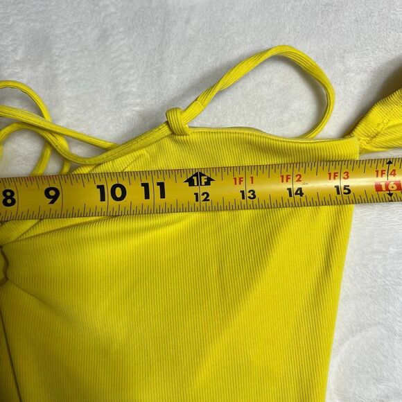Not Yours To Keep Sunny Yellow Ribbed Midi Dress M Women - Picture 10 of 11